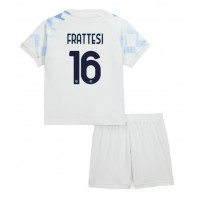 Stroje piłkarskie Inter Milan Davide Frattesi #16 Koszulka Wyjazdowej dla dzieci 2025-26 Krótki Rękaw (+ szorty)